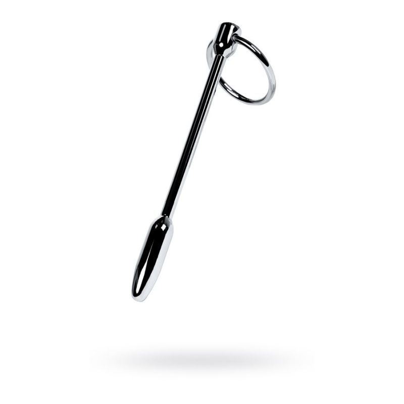 Silver Metal Urethral Plug w Ring Metal